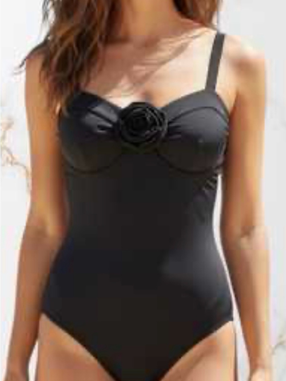 Tahari Black One-Piece Swimsuit with Supportive Cups
